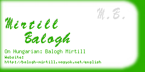 mirtill balogh business card